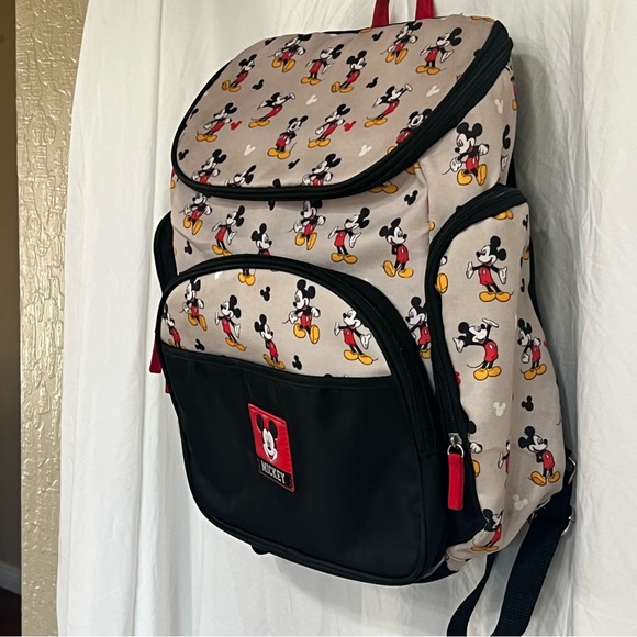 Disney Baby Backpack/Diaper Bag with Red Mickey Mouse Patch - Picture 4 of 16